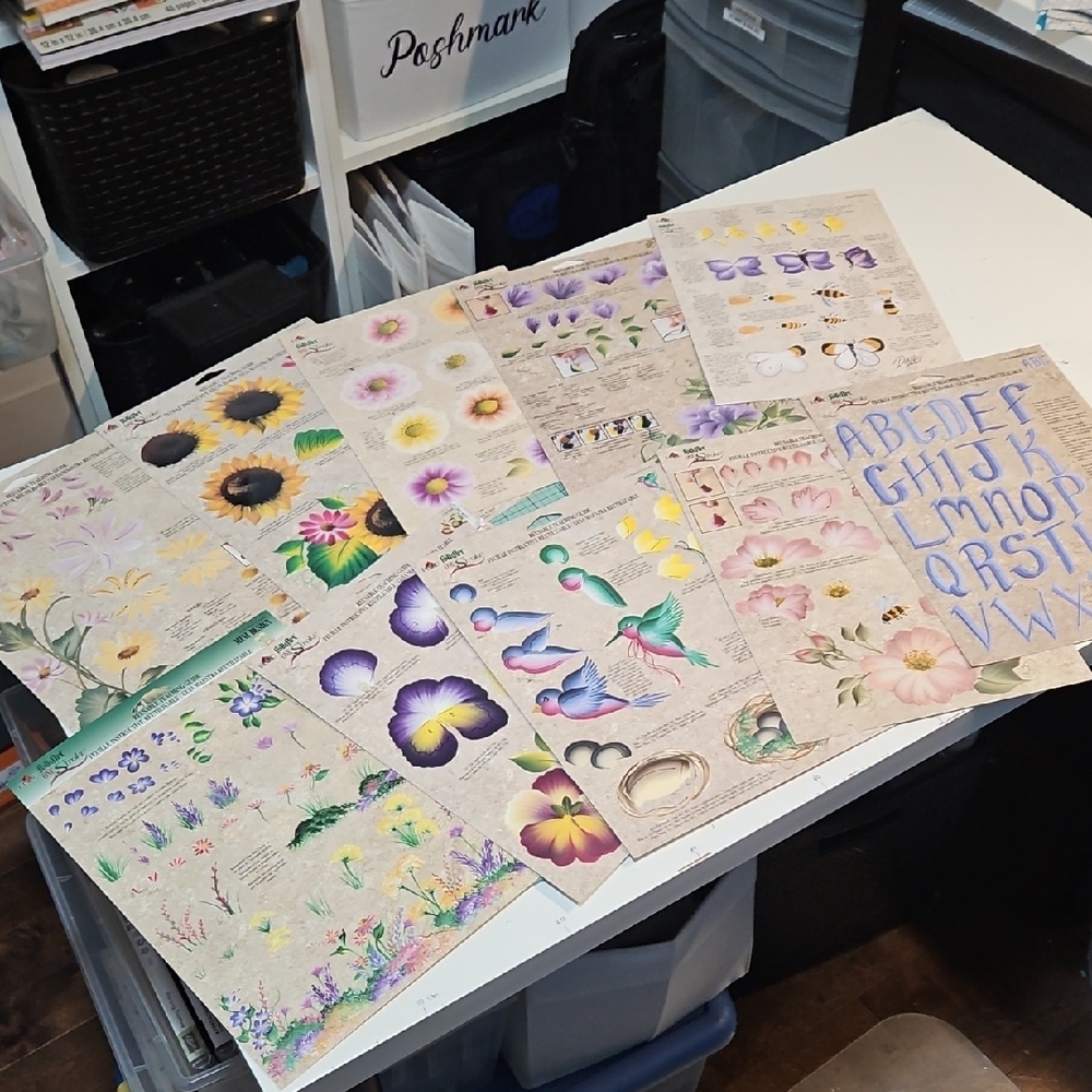 Folk Art Paint Practice Sheets.